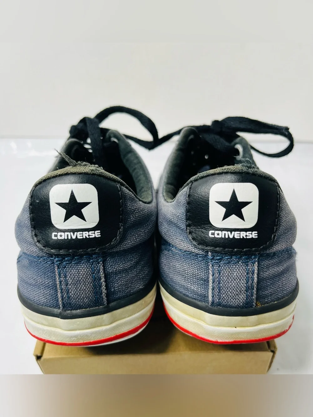 Vintage Converse One Star Low Top Blue Canvas Shoes Distressed Fade Men Size 6 - Picture 5 of 13